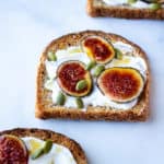 clotted cream spread on toast with fig and honey