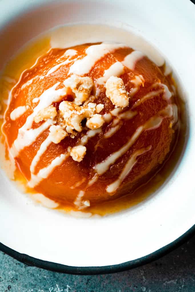 Try Turkish pumpkin dessert —two ways, and a sugar-free alternative! The regular version and one made with slaked lime that only very few get to taste outside of Turkey. Video with step-by-step instructions available.