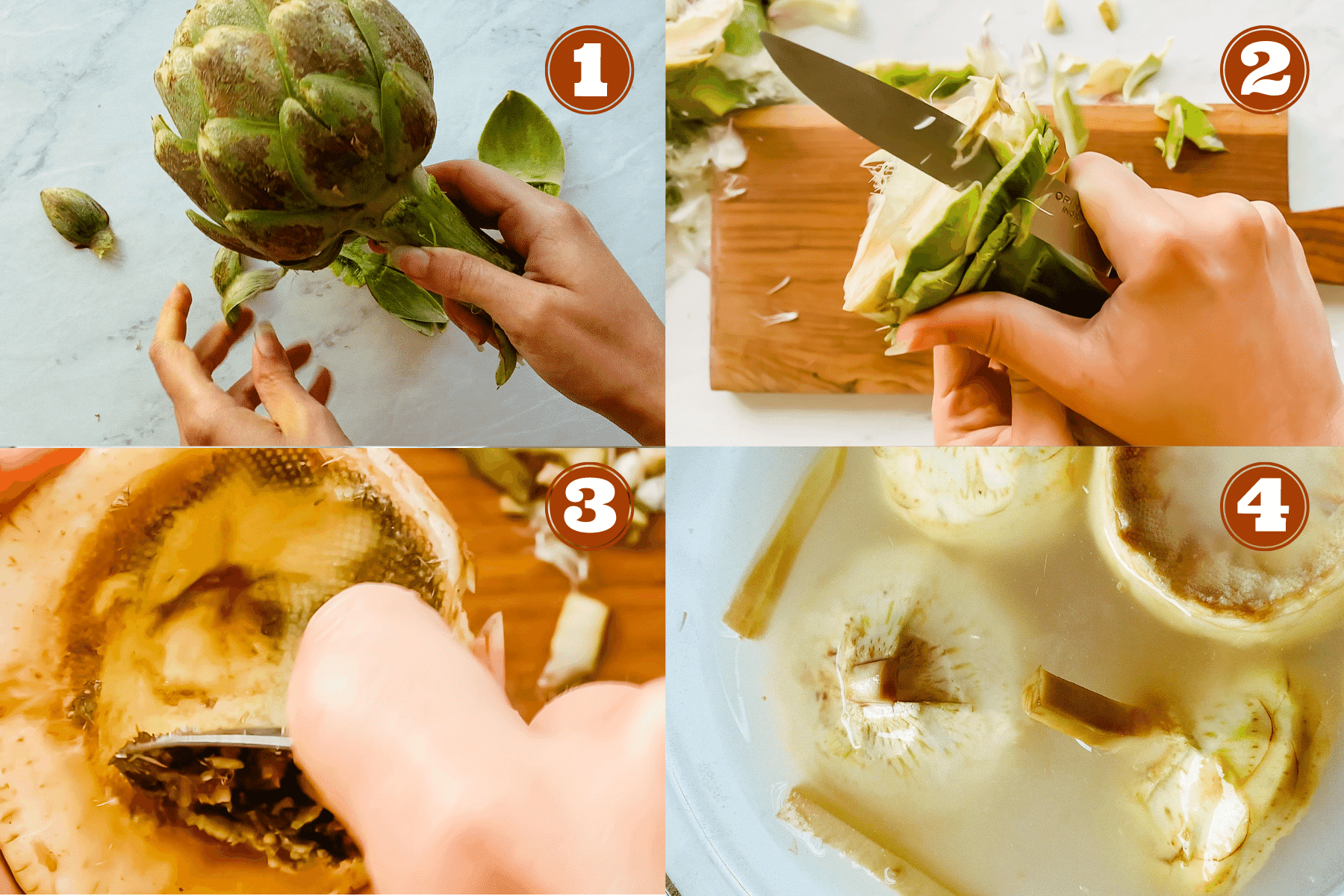 step by step how to clean an artichoke to the heart tutorial