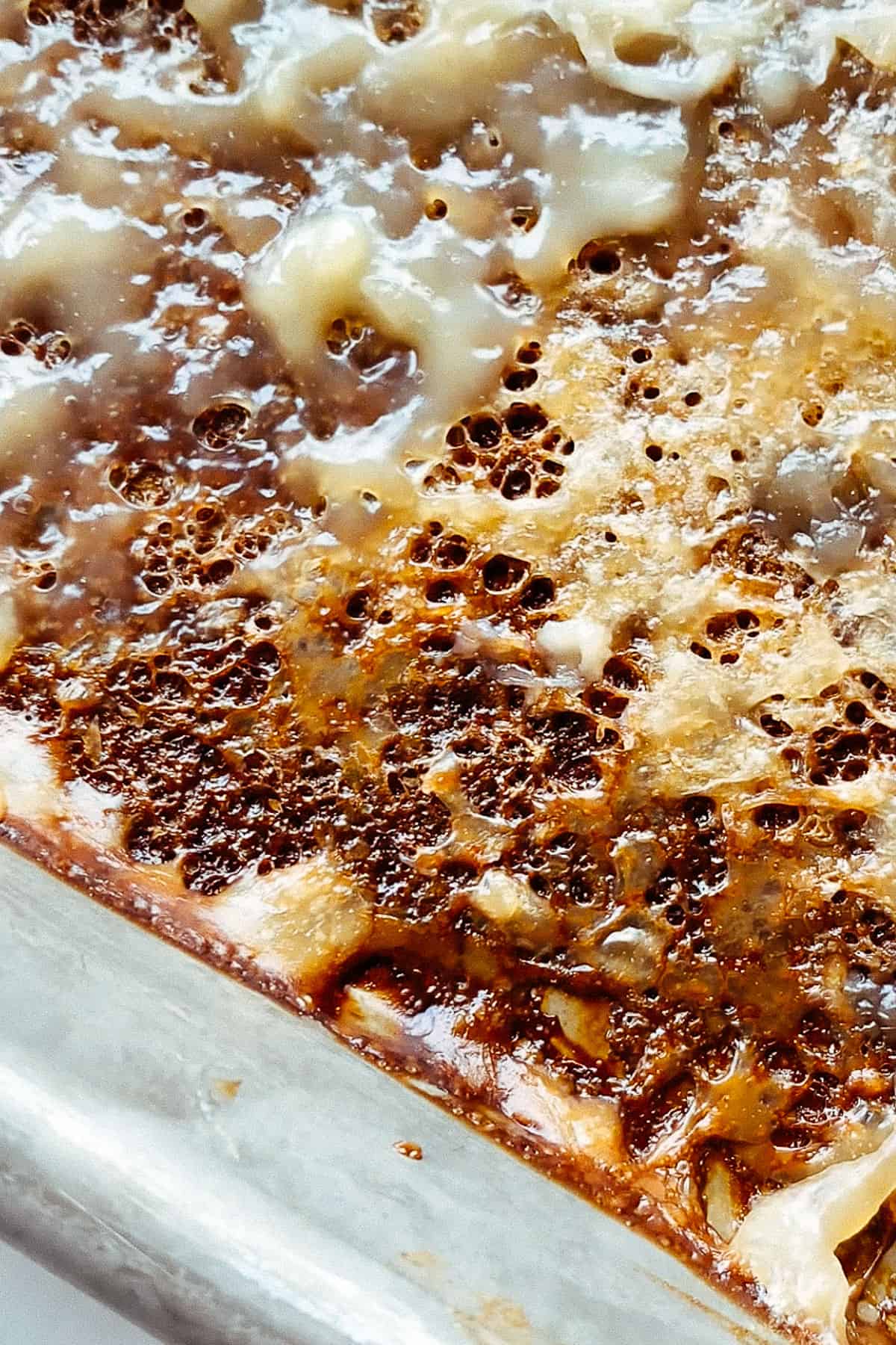 burned gritty pudding texture on pan for turkish kazandibi