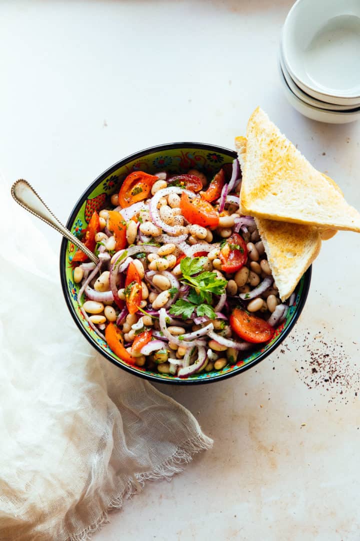 Mediterranean Bean Salad (Turkish Piyaz in 10 Minutes!) | Aegean Delight