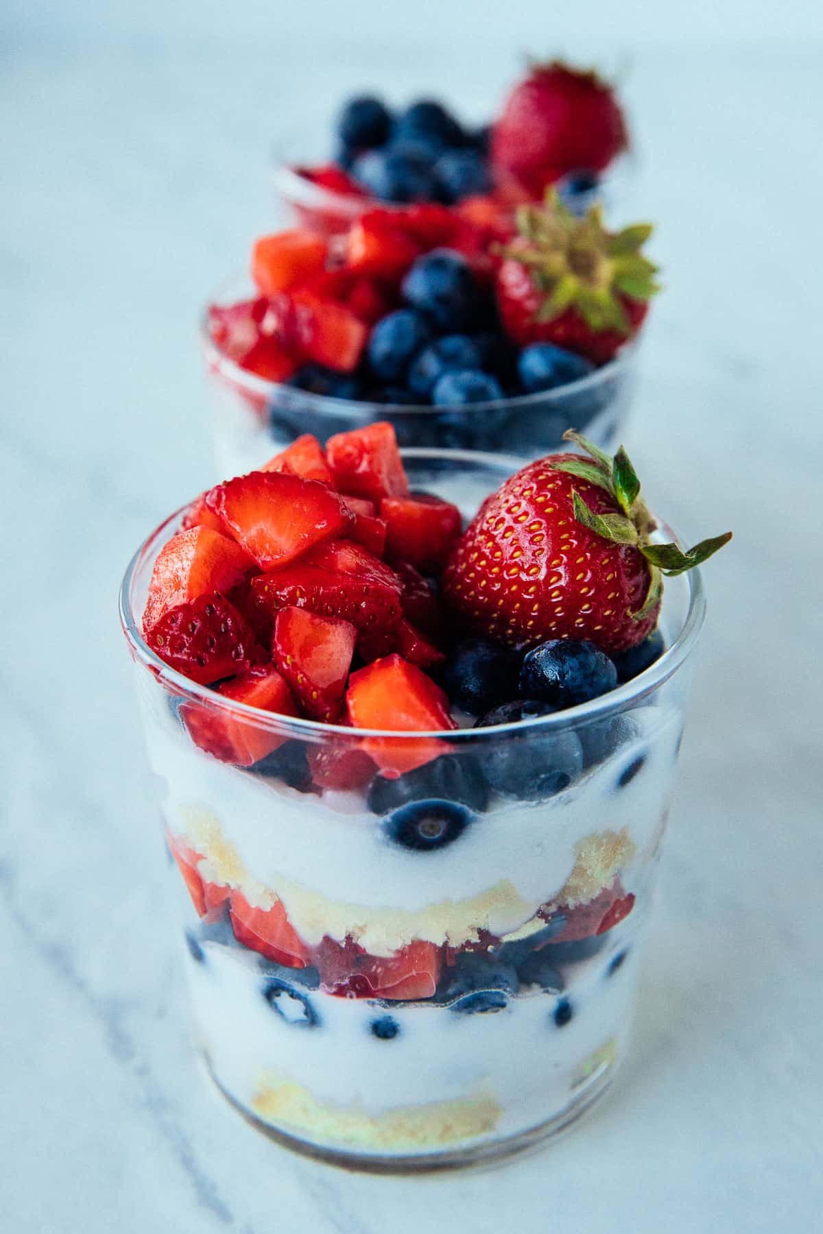 vegan trifle cups side view