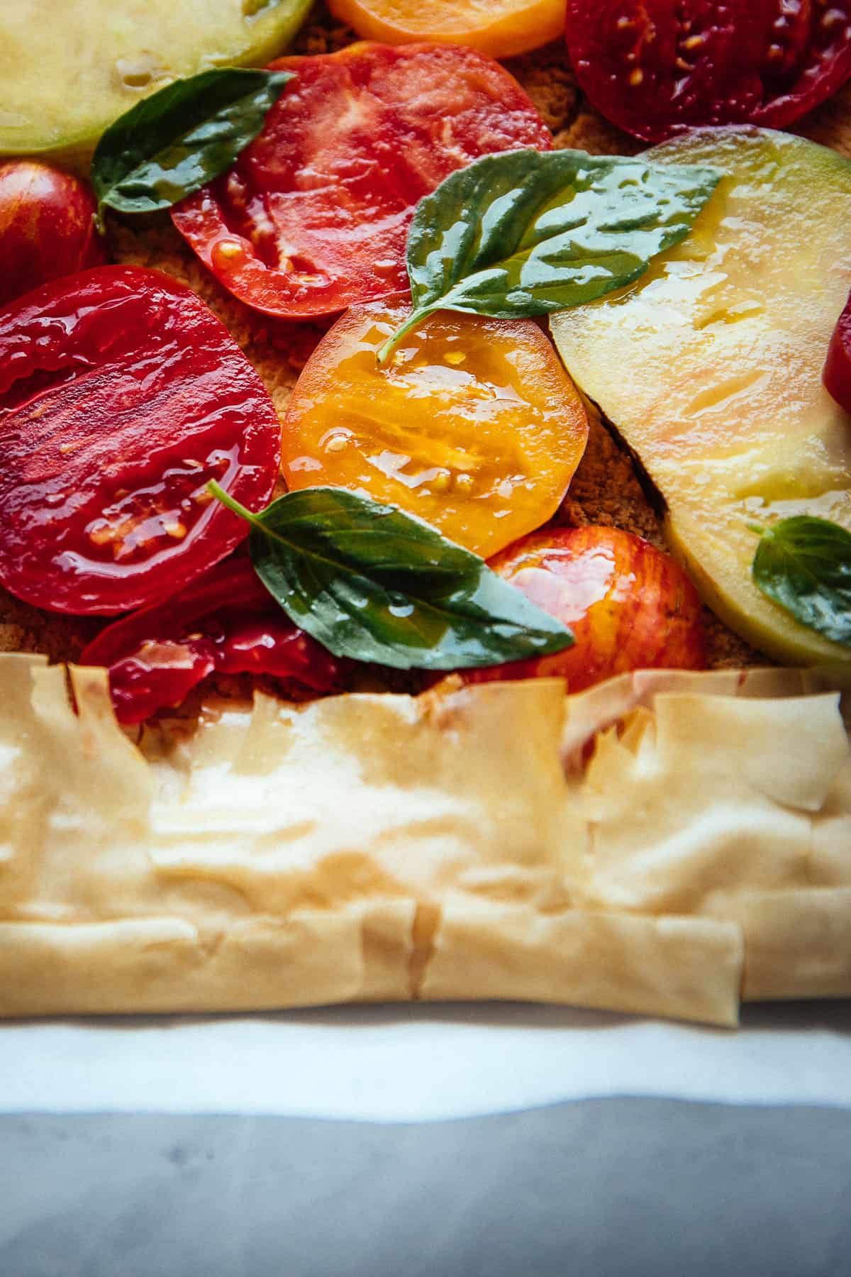 fresh tomatoes with basil and olive oil