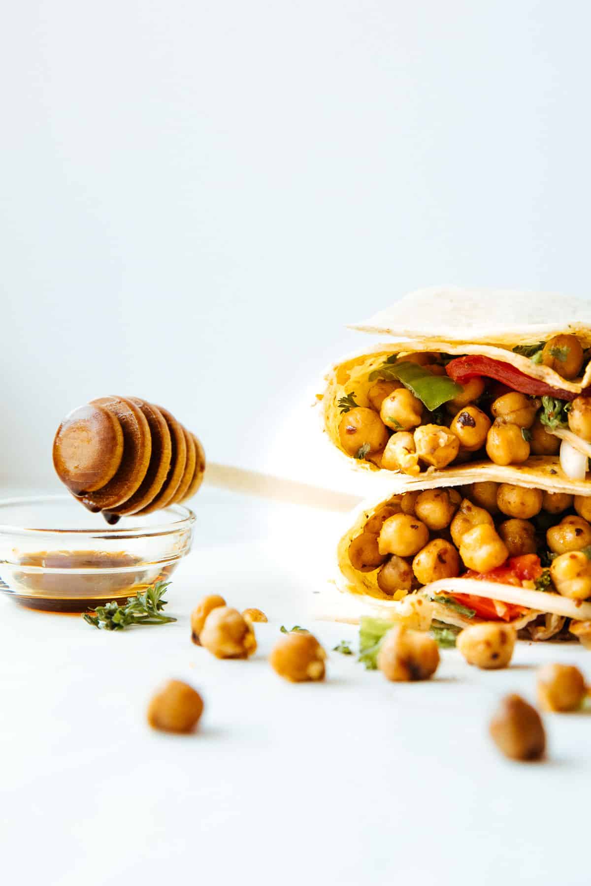 turkish chickpea wraps from the side
