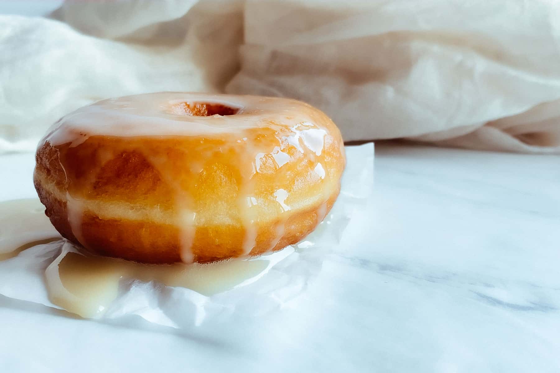vegan yeast donut from the side