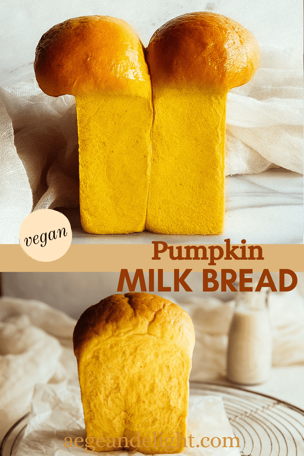 Vegan Milk Bread with Pumpkin Recipe Aegean Delight