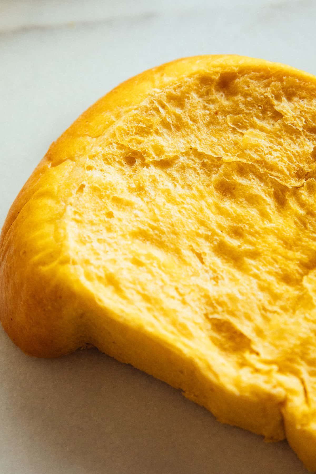 close up of pumpkin milk bread