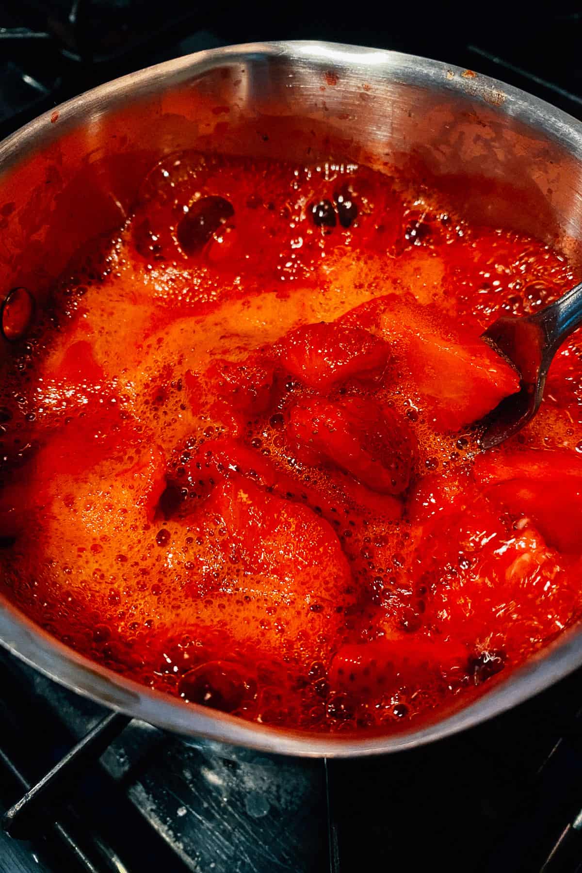 boiling strawberries