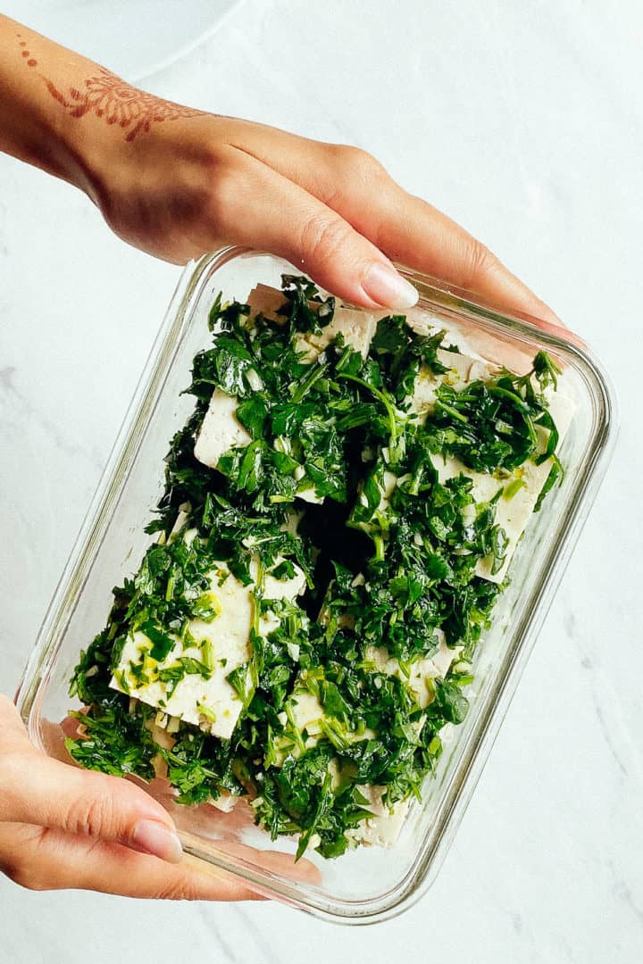 Grilled Tofu with Chimichurri Recipe Aegean Delight