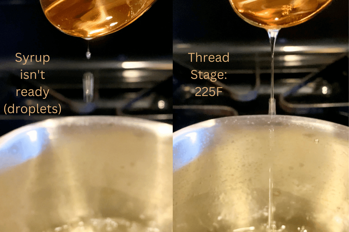 comparison of sugar thread stage